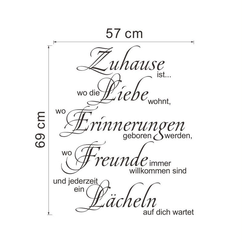 Hot   WANDTATTOO Zuhause ist wo die Liebe wohnt  Flur Wohnzimmer Wandaufkleber