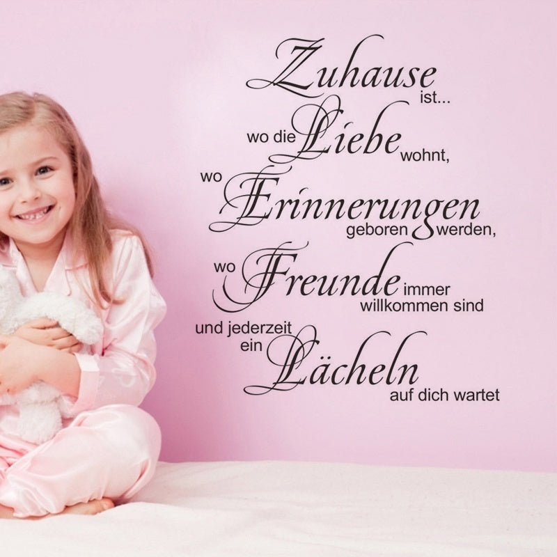 Hot   WANDTATTOO Zuhause ist wo die Liebe wohnt  Flur Wohnzimmer Wandaufkleber