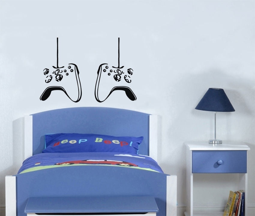 Controller Pair Gamepad  Wall Decal  Children's Bedroom Art Sticker