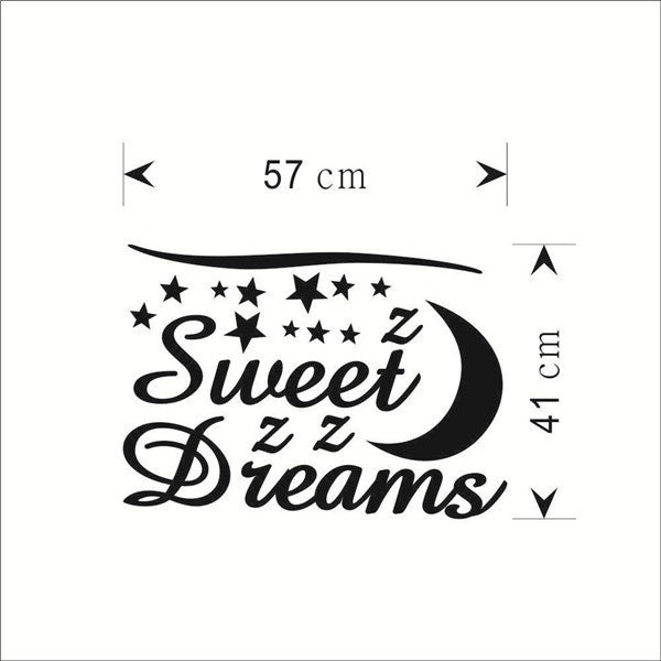 Fashion   Sweet Dream Moon Star Wall Decal Quote Sticker Baby Room Stickers