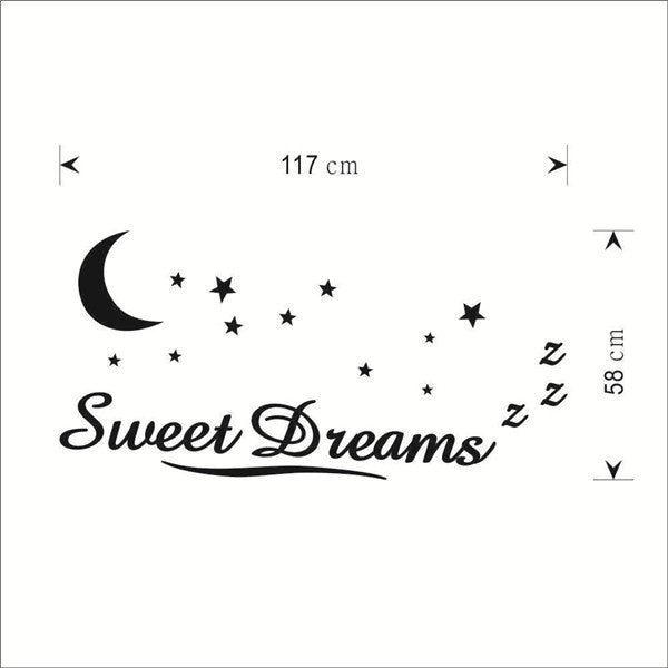 Fashion   Sweet Dream Moon Star Wall Decal Quote Sticker Baby Room Stickers