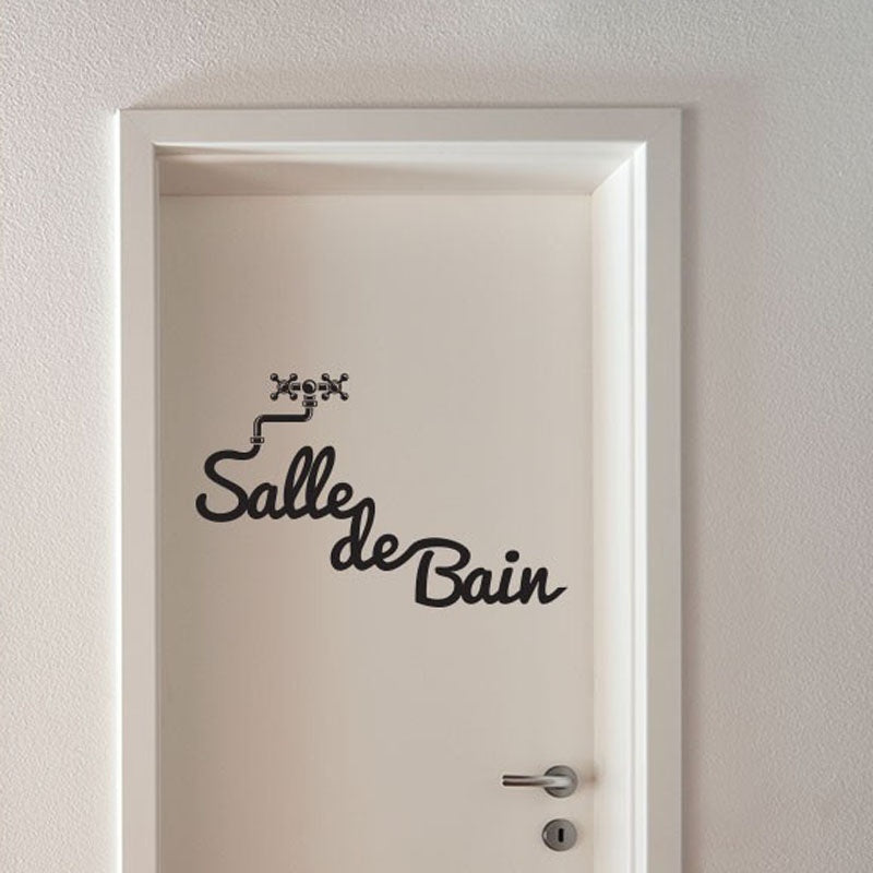 New Fashion   French Salle de Bain Wall Sticker for Bathroom