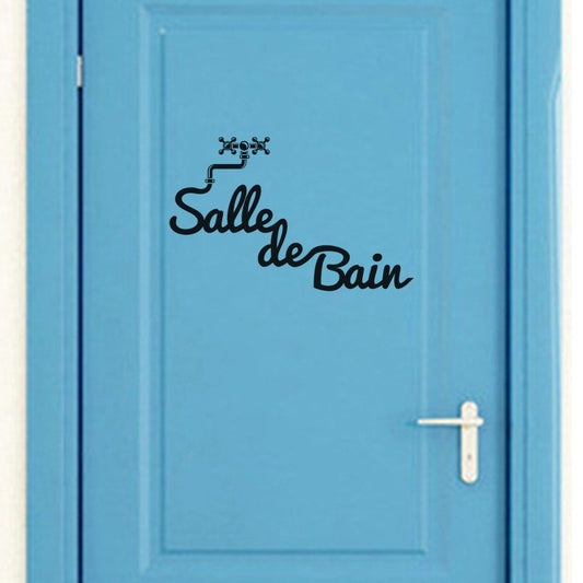 New Fashion   French Salle de Bain Wall Sticker for Bathroom