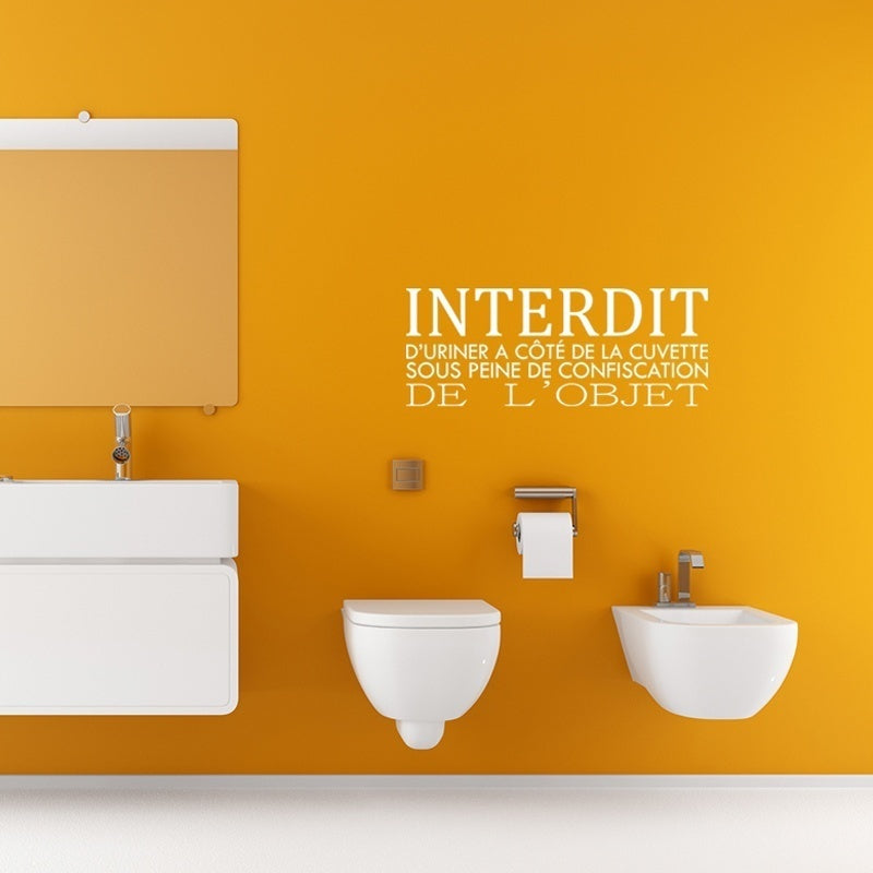 French Humor Toilet Wall Decal -Washroom WC decals