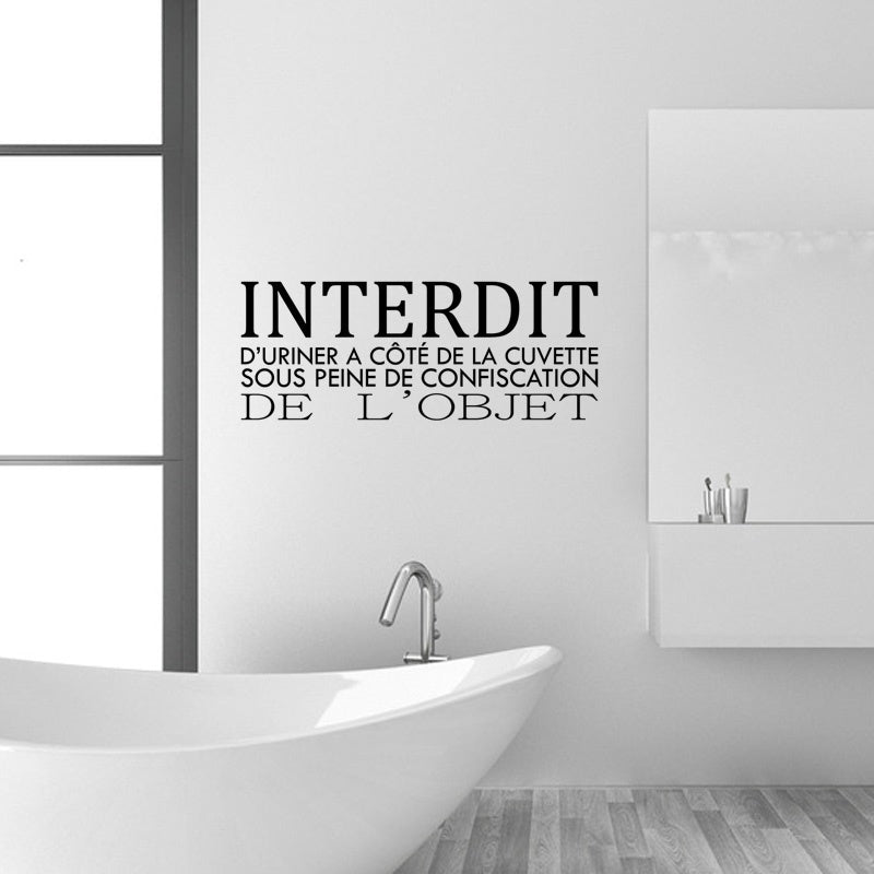 French Humor Toilet Wall Decal -Washroom WC decals