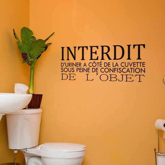 French Humor Toilet Wall Decal -Washroom WC decals