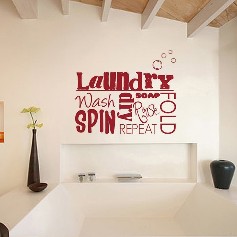 2018 NEW  Creative laundry room decals home decoration bathroom wallpaper removable diy mural art