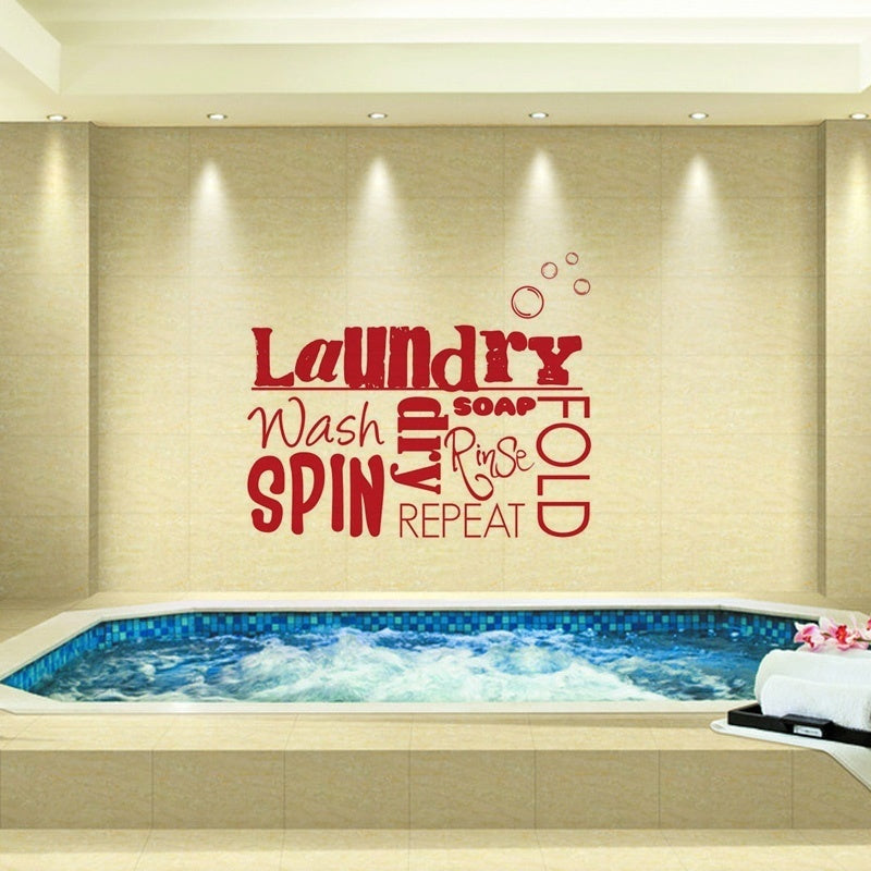 2018 NEW  Creative laundry room decals home decoration bathroom wallpaper removable diy mural art