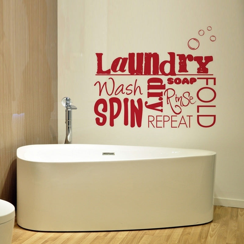 2018 NEW  Creative laundry room decals home decoration bathroom wallpaper removable diy mural art