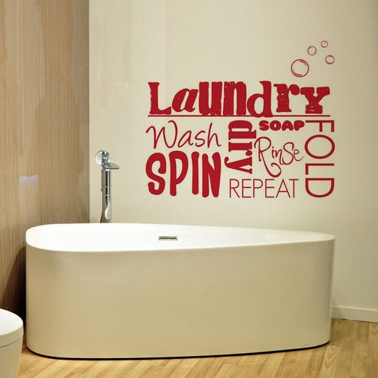 2018 NEW  Creative laundry room decals home decoration bathroom wallpaper removable diy mural art