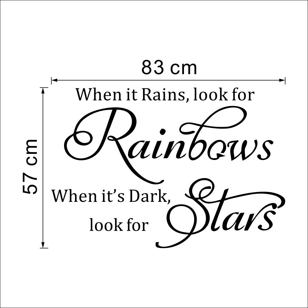 New Brand   When it rains Look for Rainbows Wall Quote Saying Art Vinyl Decals Mural Sticker