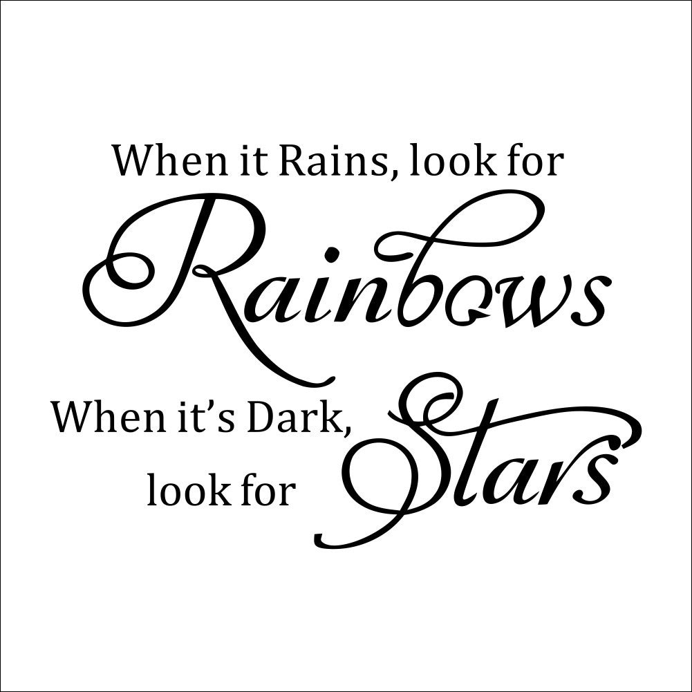 New Brand   When it rains Look for Rainbows Wall Quote Saying Art Vinyl Decals Mural Sticker