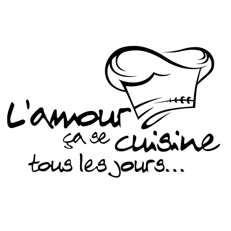 Fashion   Wall Sticker Sticker Muraux Citation L'amour Ça Se Cuisine Decor
