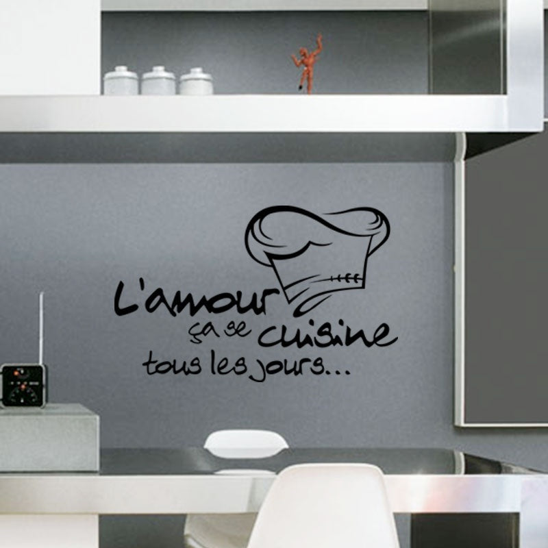 Fashion   Wall Sticker Sticker Muraux Citation L'amour Ça Se Cuisine Decor