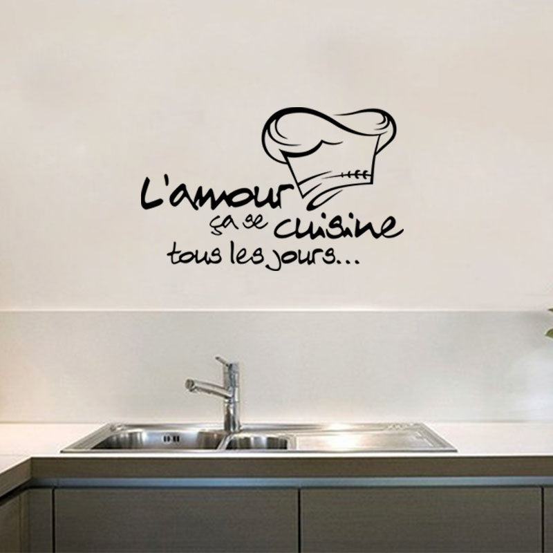 Fashion   Wall Sticker Sticker Muraux Citation L'amour Ça Se Cuisine Decor