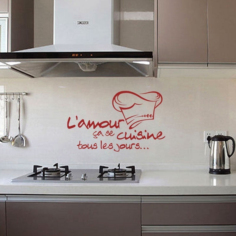 Fashion   Wall Sticker Sticker Muraux Citation L'amour Ça Se Cuisine Decor