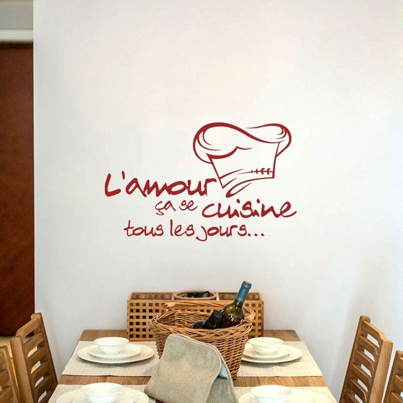 Fashion   Wall Sticker Sticker Muraux Citation L'amour Ça Se Cuisine Decor