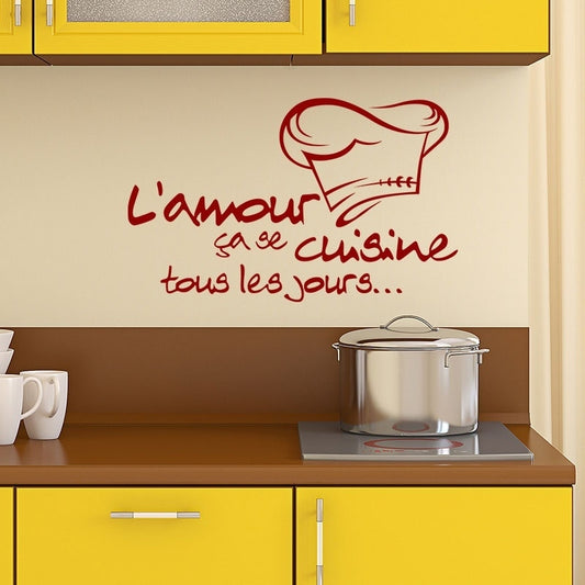 Fashion   Wall Sticker Sticker Muraux Citation L'amour Ça Se Cuisine Decor