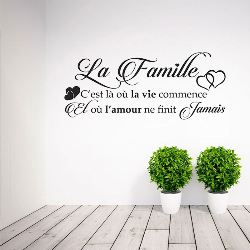 New Fashion  La Famille Sticker Mural Autocollant-grande Taille(70cmx30cm)