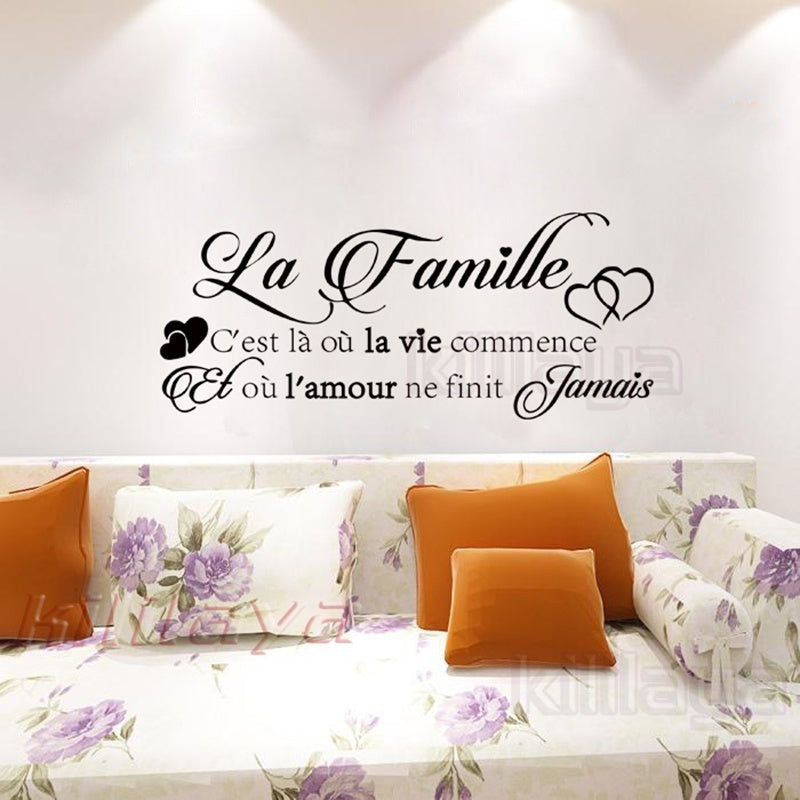 New Fashion  La Famille Sticker Mural Autocollant-grande Taille(70cmx30cm)