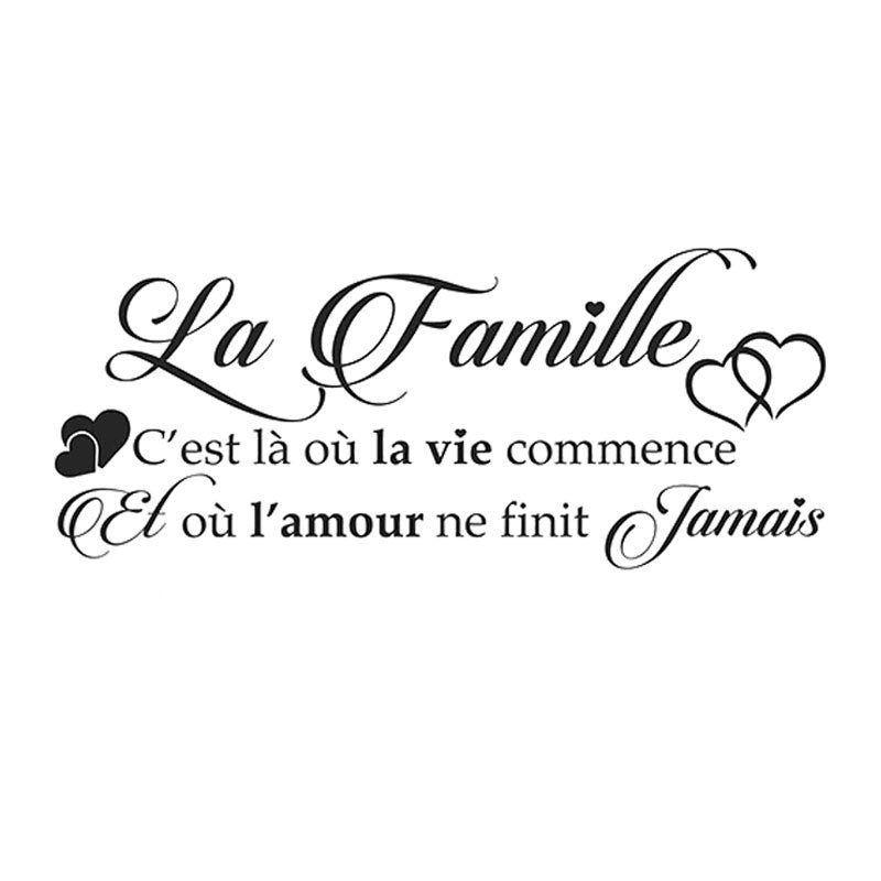 New Fashion  La Famille Sticker Mural Autocollant-grande Taille(70cmx30cm)