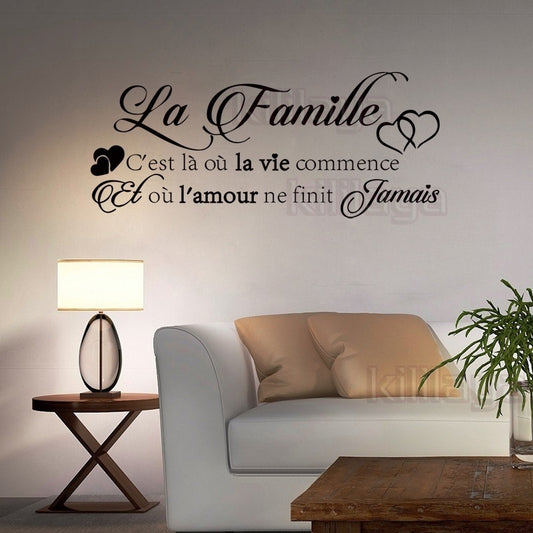 New Fashion  La Famille Sticker Mural Autocollant-grande Taille(70cmx30cm)