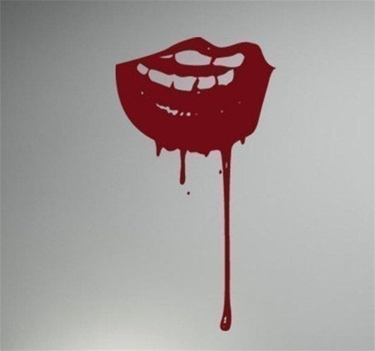 High-quality  Bloody Mouth Vampire Living Room Vinyl Carving Wall Decal Sticker For Home Decoration