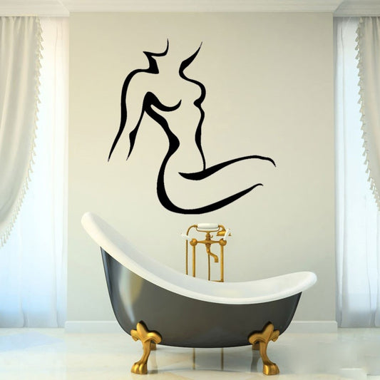 Fashion  People Nude Woman Body Spa Wall Art Stickers Wall Decal Home DIY Decoration Wall Mural Removable Room Decor Wall Stickers