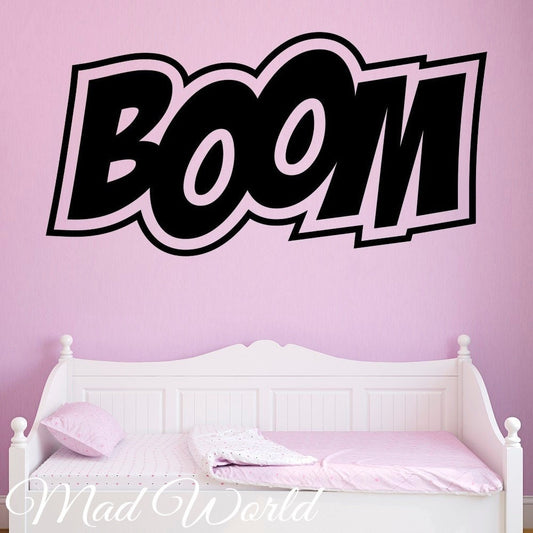 New Fashion  BOOM Children Comic Retro Vintage Wall Art Stickers Wall Decal Home DIY Decoration Wall Mural Removable Room Decor Wall Stickers