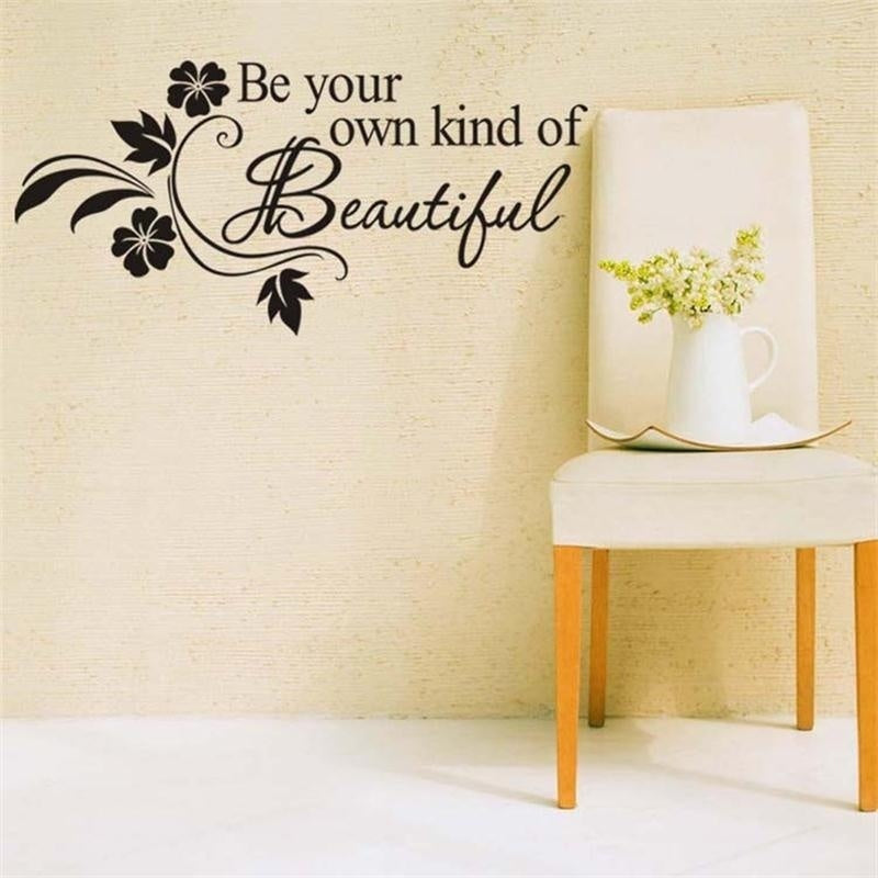 High-quality   be your own kind of beautiful DIY Engraving wall quotes vinyl sticker for living room bedroom