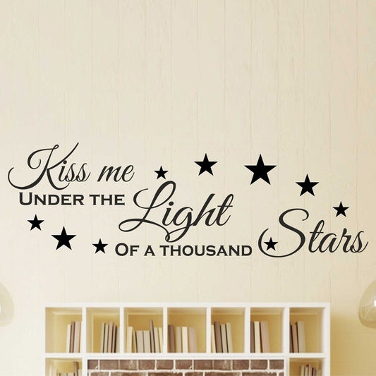 New Fashion   Kiss Me Under The Light Of A Thousand Stars PVC Wall Decals