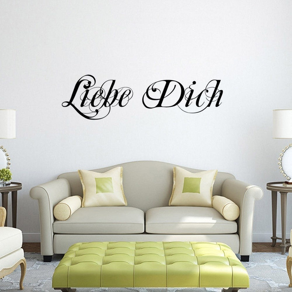 High-quality  Liebe Dich Wansticker Wandtattoo Ziat Kunst Wall Sticker Friend Wall Art wallpaper for living room home decor
