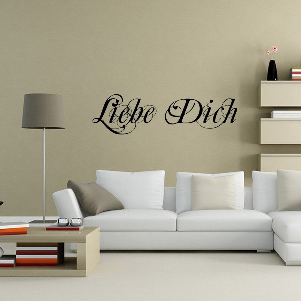 High-quality  Liebe Dich Wansticker Wandtattoo Ziat Kunst Wall Sticker Friend Wall Art wallpaper for living room home decor