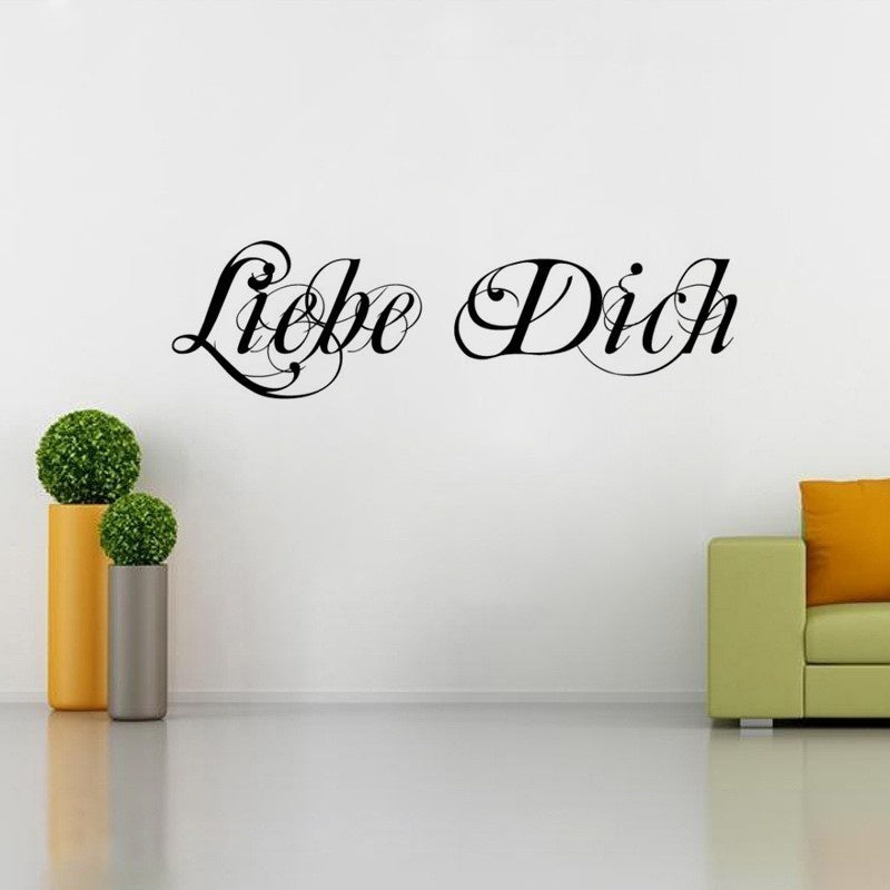 High-quality  Liebe Dich Wansticker Wandtattoo Ziat Kunst Wall Sticker Friend Wall Art wallpaper for living room home decor
