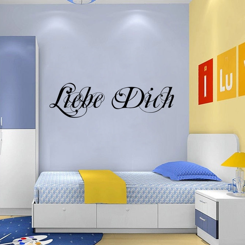 High-quality  Liebe Dich Wansticker Wandtattoo Ziat Kunst Wall Sticker Friend Wall Art wallpaper for living room home decor