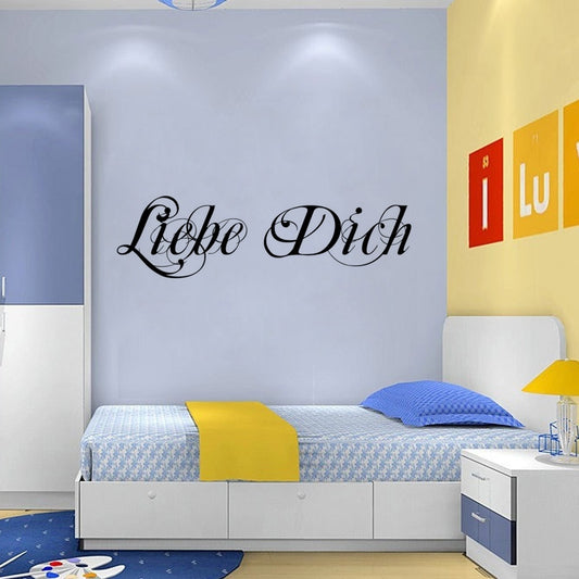 High-quality  Liebe Dich Wansticker Wandtattoo Ziat Kunst Wall Sticker Friend Wall Art wallpaper for living room home decor