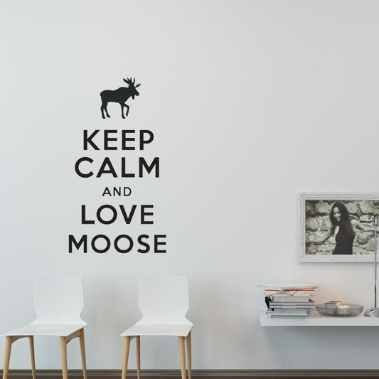 New Brand  Keep Calm and Love Moose Wall Art Stickers Wall Decal Home DIY Decoration Wall Mural Removable Room Decor Wall Stickers