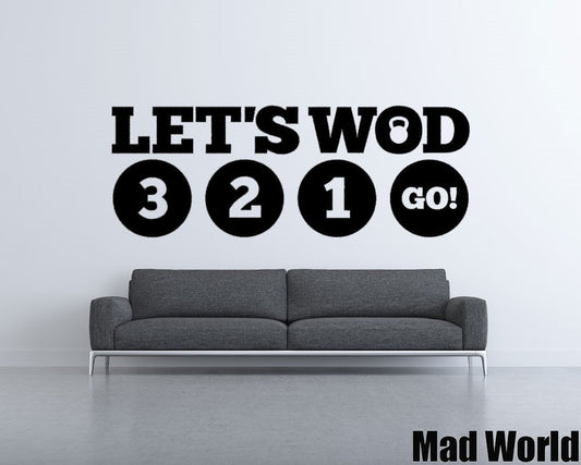 LETS WORKOUT FITNESS GYM Sports Wall Art Stickers Wall Decal Home DIY Decoration Wall Mural Removable Room Decor Wall Stickers
