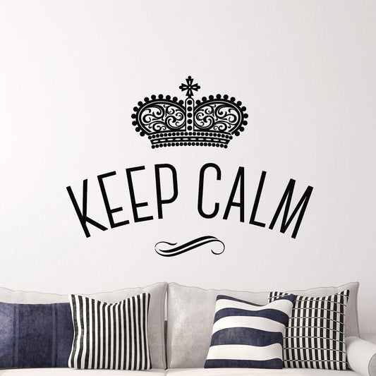 Fashion  KEEP CALM Crown Wall Art Stickers Wall Decal Home DIY Decoration Wall Mural Removable Room Decor Wall Stickers
