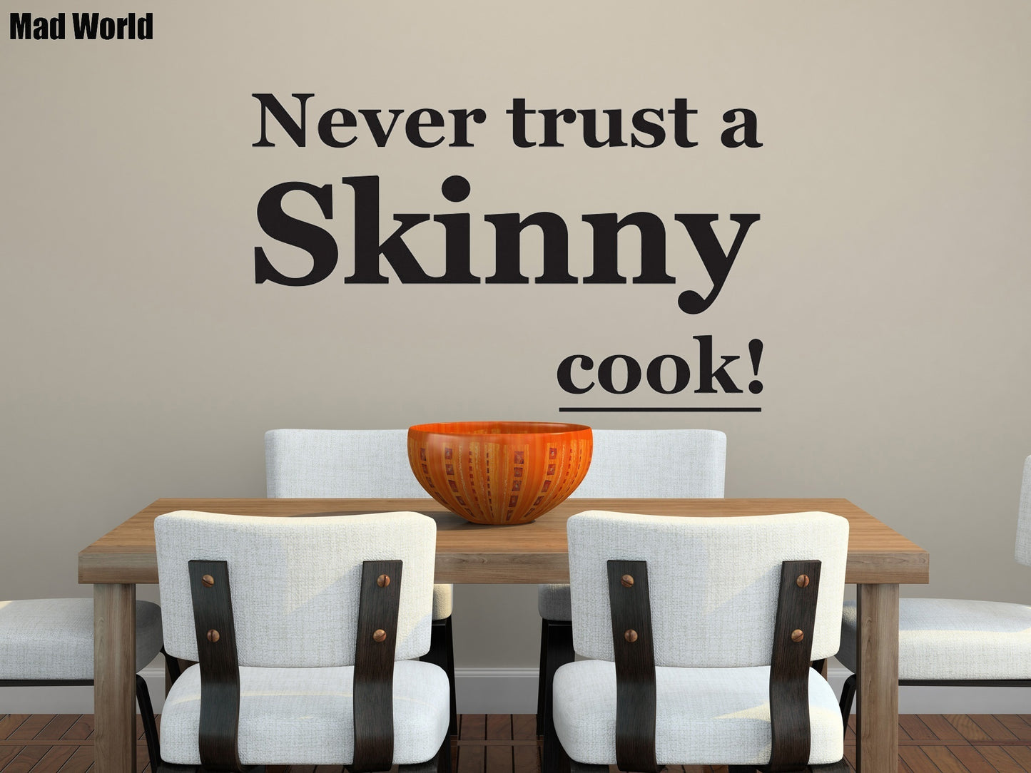 High-quality   Never Trust A Skinny Cook Kitchen Wall Art Stickers Wall Decal Home DIY Decoration Wall Mural Removable Room Decor Wall Stickers