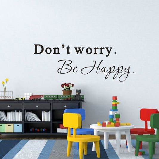 New Brand  Don t worry be happy Inspirational Wall Art Stickers Wall Decal Home DIY Decoration Wall Mural Removable Room Decor Wall Stickers