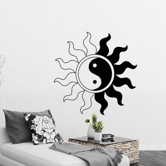 Hot  Sun Yin Yang Zen Asian Oriental Wall Art Stickers Wall Decal Home DIY Decoration Wall Mural Removable Room Decor Wall Stickers