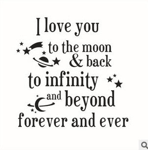 Exquisite I love you to the moon Saying Quote mural Home Decor Art Removable Vinyl Wall Sticker Decals