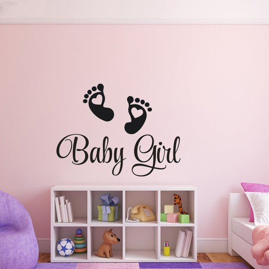 High-quality   Baby Footprints Baby Girl Nursy Wall Art Stickers Wall Decal Home DIY Decoration Wall Mural Removable Room Decor Wall Stickers