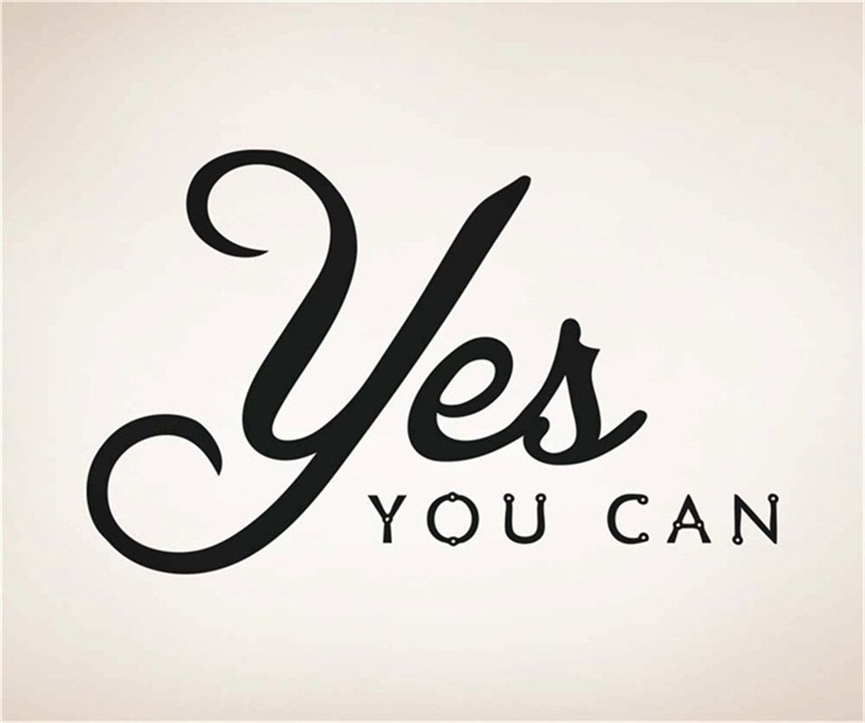 2018 NEW  Yes You Can Quote Living Room Home Schools Offices Vinyl Carving Wall Decal Sticker for Home Window Decoration