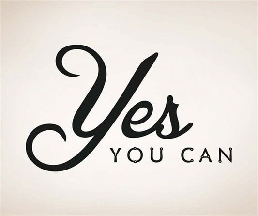 2018 NEW  Yes You Can Quote Living Room Home Schools Offices Vinyl Carving Wall Decal Sticker for Home Window Decoration