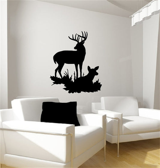 2018 NEW   Beautiful Deer Style Vinyl Wall Decal Living Room Vinyl Carving Wall Decal Sticker for Home Window Decoration