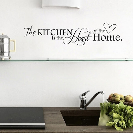 New Fashion   Home Wall Decor Black Kitchen Quotes Removable Mural Art Wall Sticker Diy Wall Decal (Size: 57cm by 14cm, Color: Black)