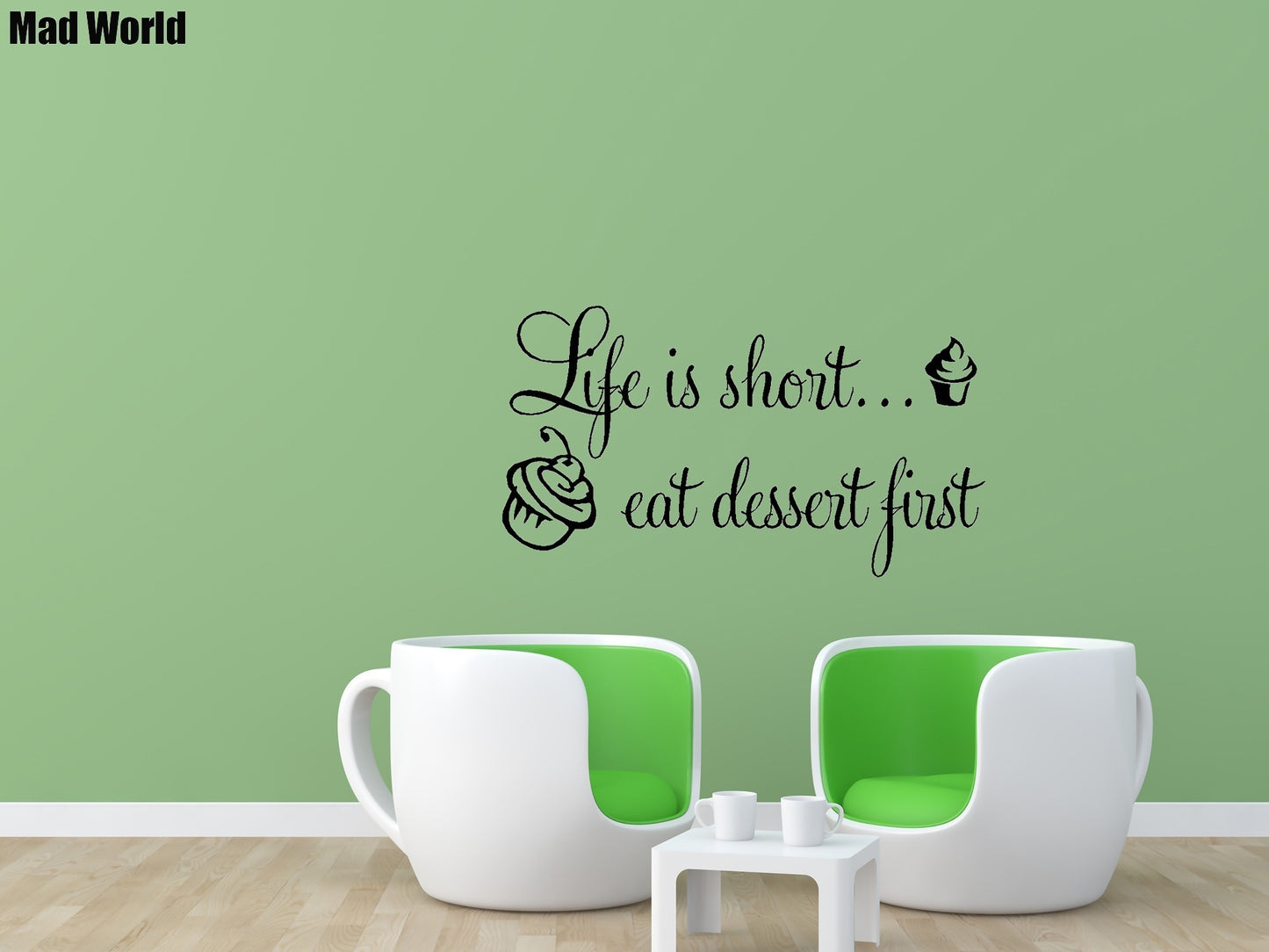Life Is Short eat dessert first Kitchen Wall Art Stickers Wall Decal Home DIY Decoration Wall Mural Removable Room Decor Wall Stickers