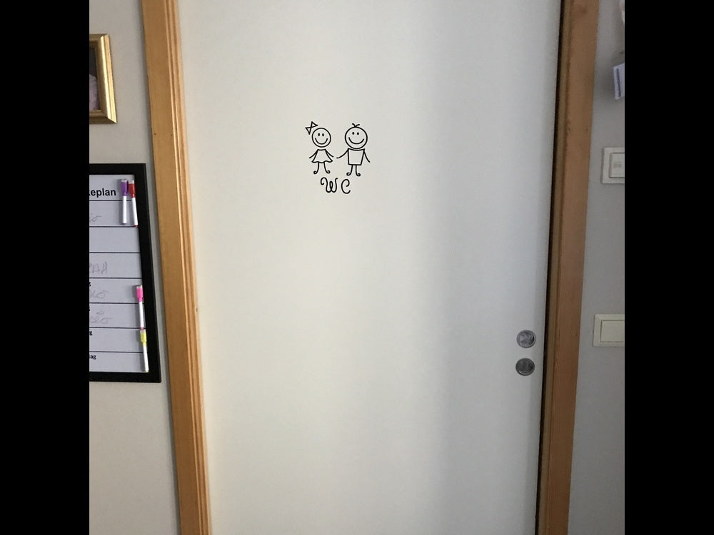 Hot    Cartoon WC Sticker  Toliet Sticker Art Vinyl Humanoid Doll Wall Sticker